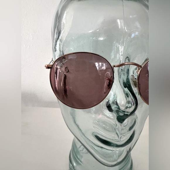 Ray-Ban RB 3447 Round Metal Sunglasses Lilac Lenses Boho Style Ray Ban Round - Picture 5 of 15